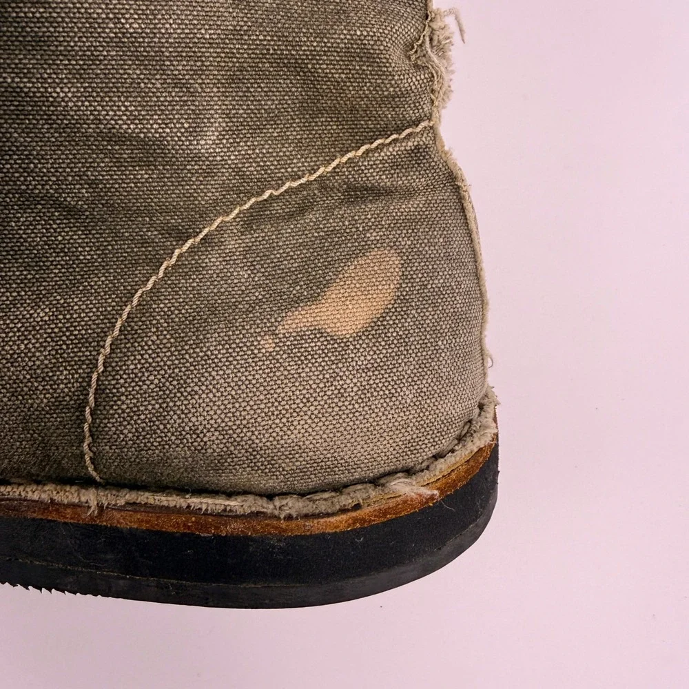 Moma Italy Frayed Canvas Artisan Combat Boots Mens 11 Avant Garde Grunge